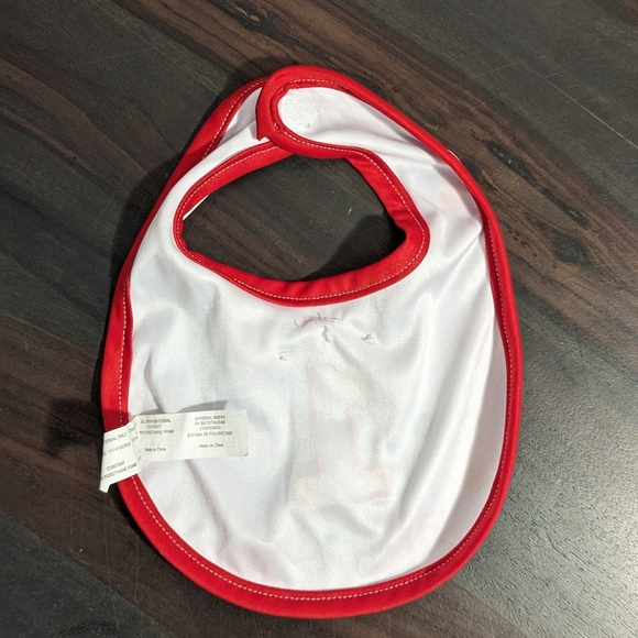 NWOT 1st Birthday Bib unisex Red Rainbow Polkadot OS Infant - Picture 2 of 3